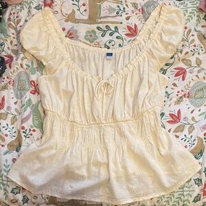 Old Navy Cream Baby Doll Top